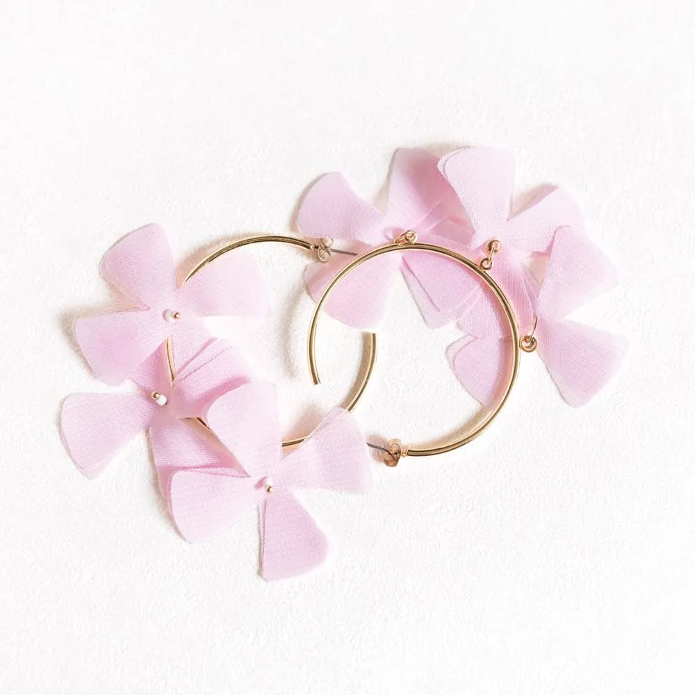 Pink Flower Earrings