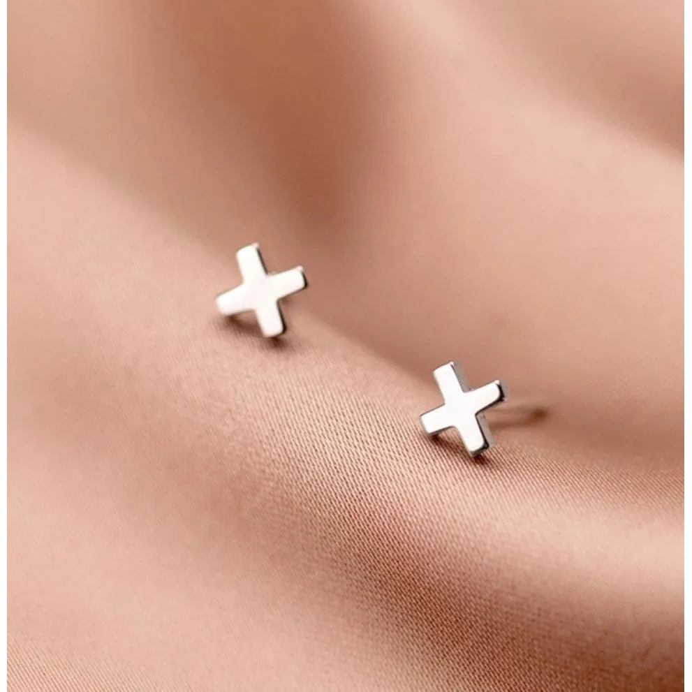 Plain Letter X Studs Earrings-Capital Letter X-SS039