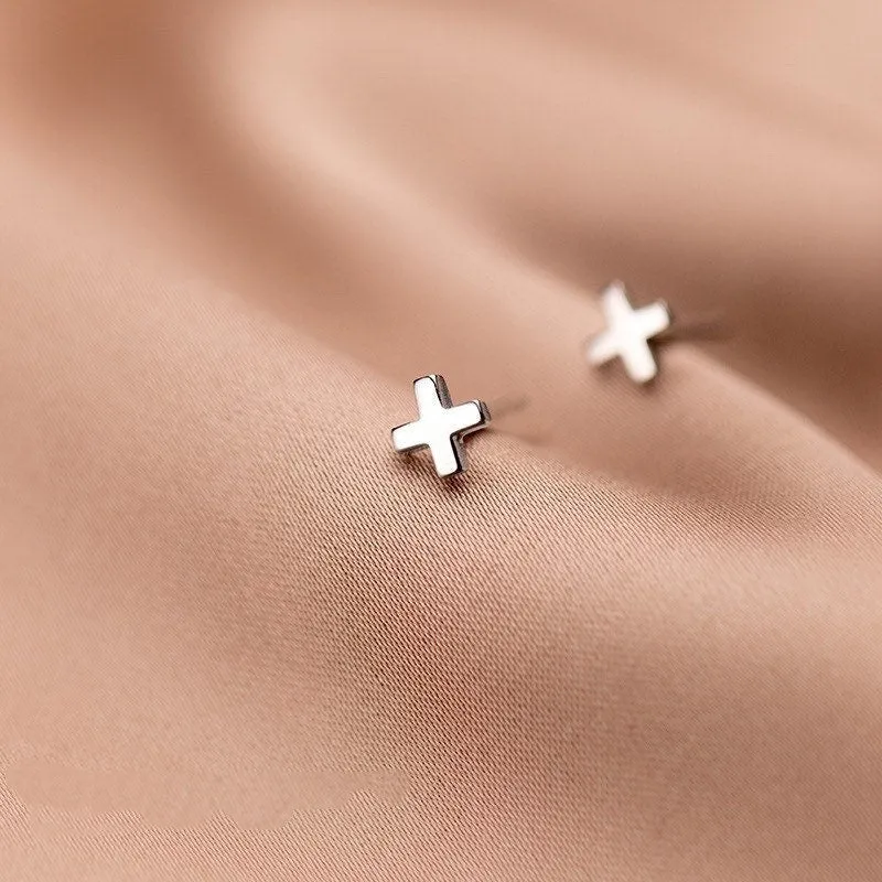 Plain Letter X Studs Earrings-Capital Letter X-SS039