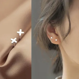 Plain Letter X Studs Earrings-Capital Letter X-SS039