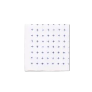 Pocket Square in Printed White Linen