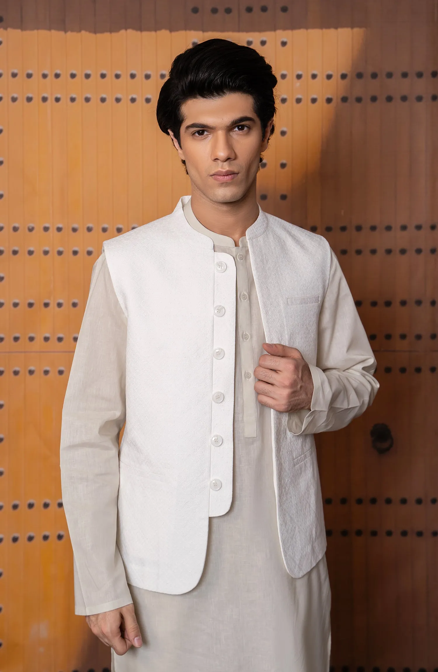 Premium Cotton Linen Blend MenS Waistcoat
