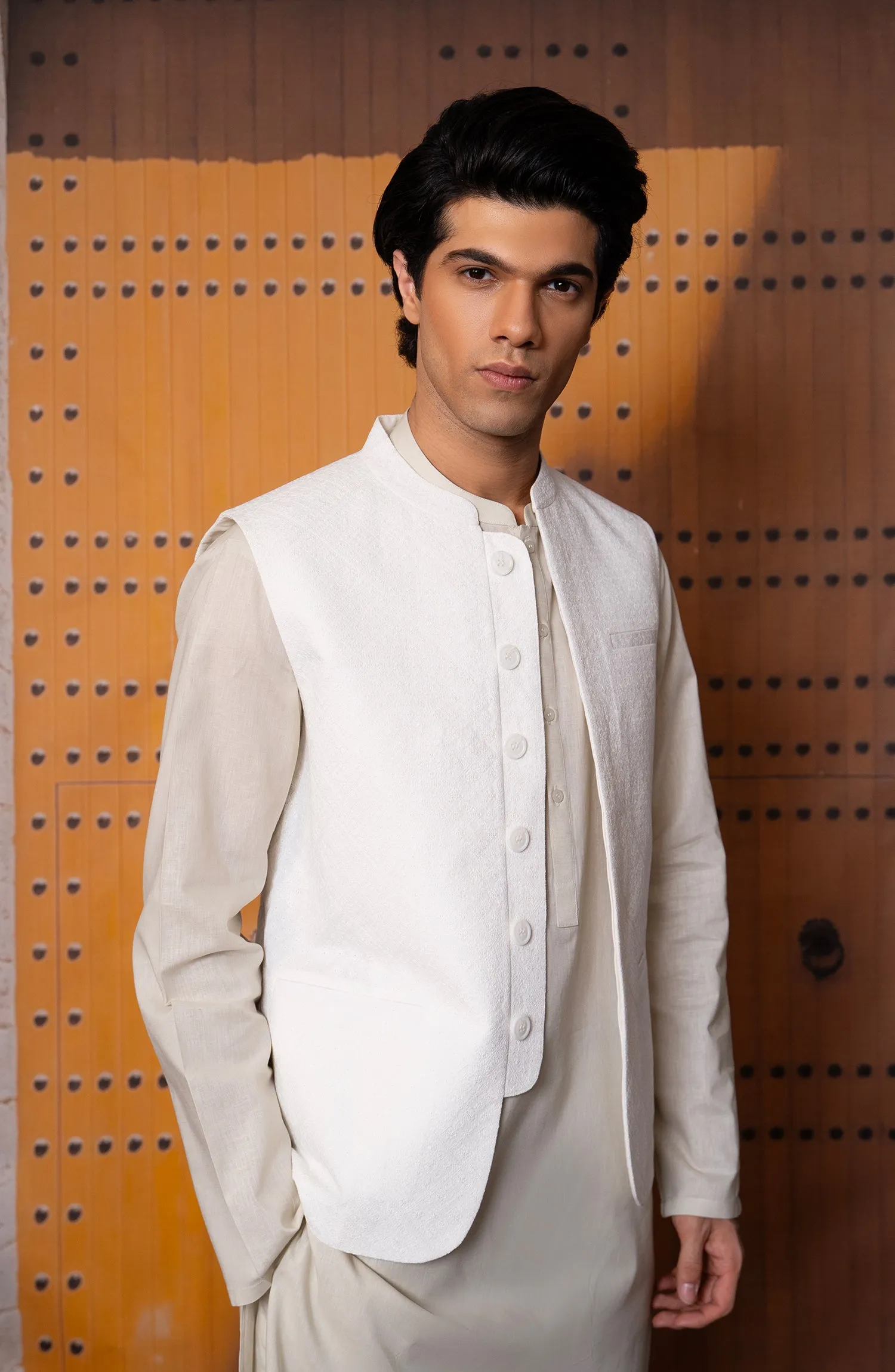 Premium Cotton Linen Blend MenS Waistcoat