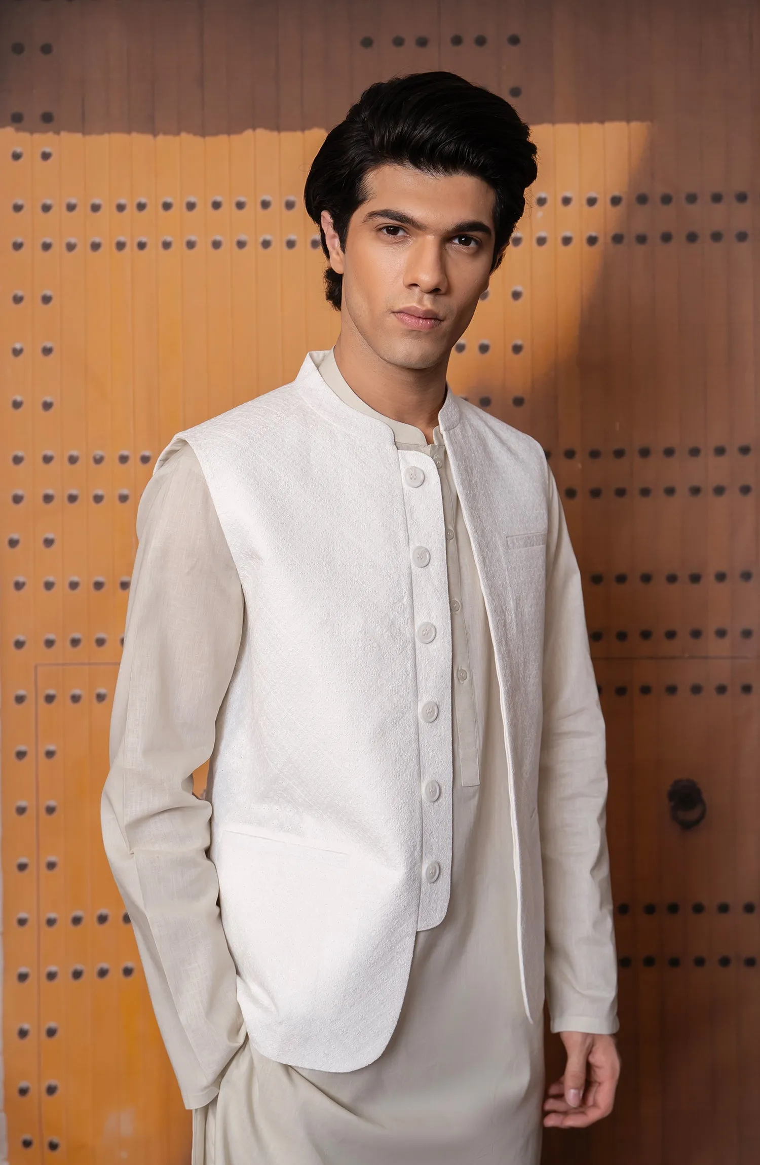 Premium Cotton Linen Blend MenS Waistcoat