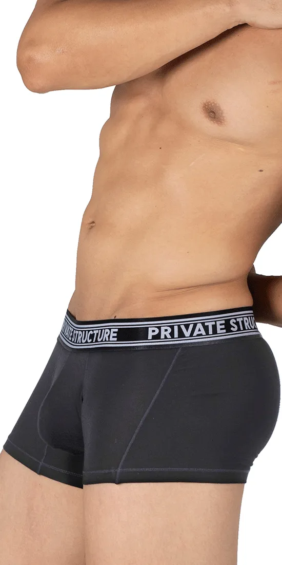 Private Structure Pbut4379 Bamboo Mid Waist Trunks Raven Black