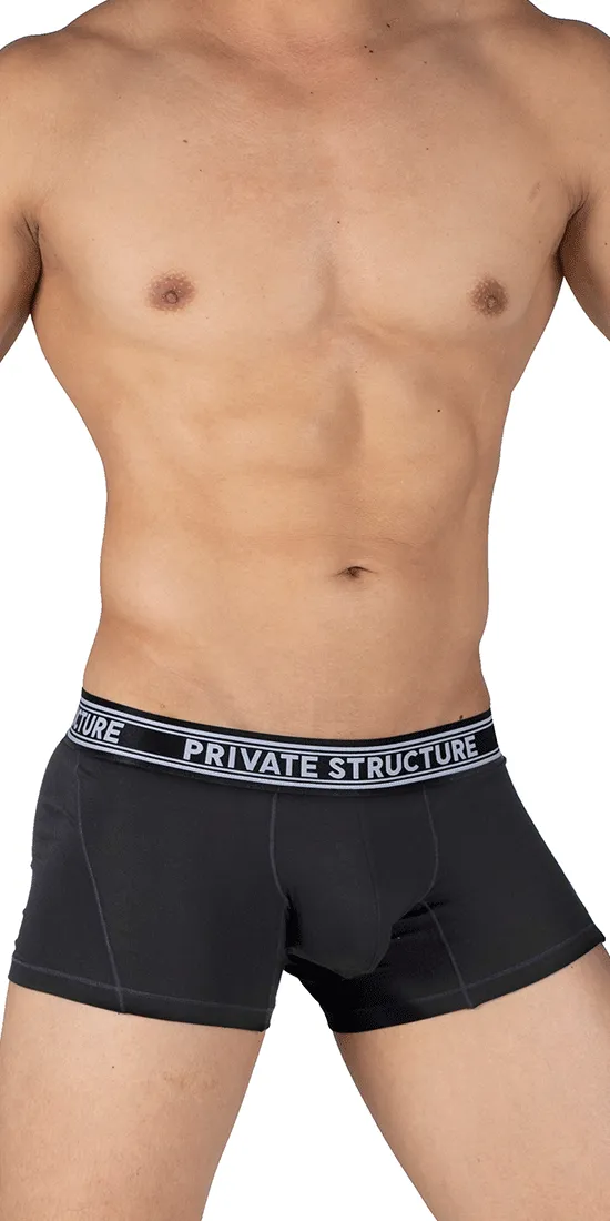 Private Structure Pbut4379 Bamboo Mid Waist Trunks Raven Black
