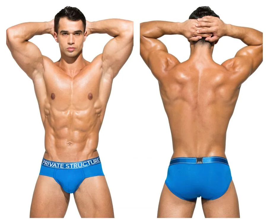 Private Structure PBUZ3748 Platinum Bamboo Contour Briefs Solid Blue