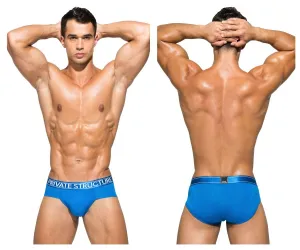 Private Structure PBUZ3748 Platinum Bamboo Contour Briefs Solid Blue