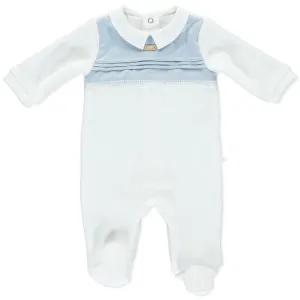 PURETÉ - Collar Velour Babygrow - White