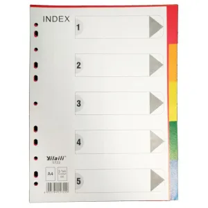 PVC 5 Colour Index Divider A4