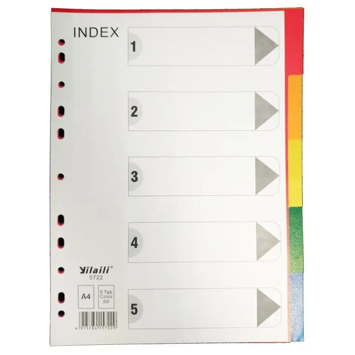 PVC 5 Colour Index Divider A4