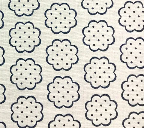 Quadrille Fabric: Sybil - Custom New Navy on Tinted Belgian Linen / Cotton