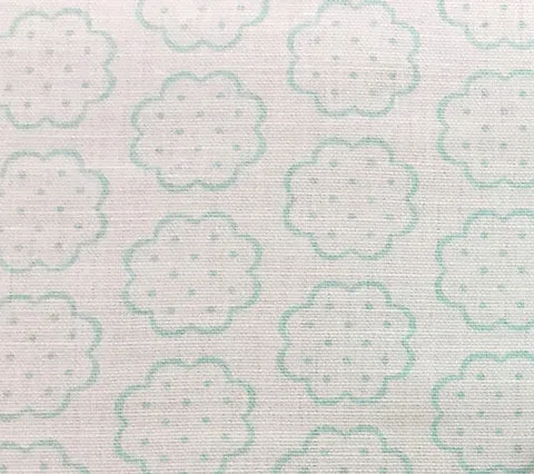 Quadrille Fabric: Sybil - Custom Pale Aqua on Tinted Belgian Linen / Cotton