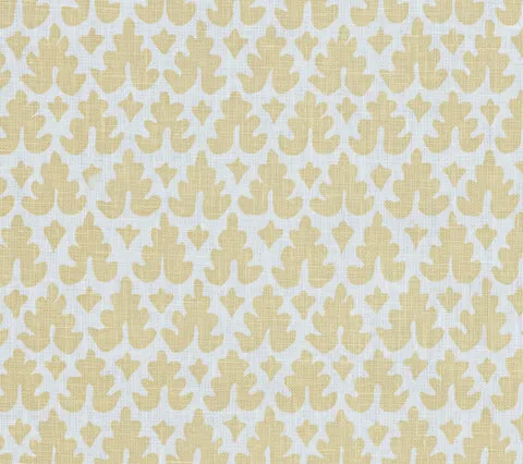 Quadrille Fabric: Volpi - Custom Pale Camel on White Belgian Linen / Cotton