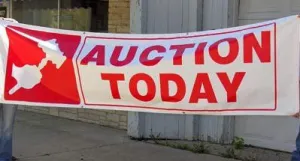 "Auction Today" - 3' x 10' Banner