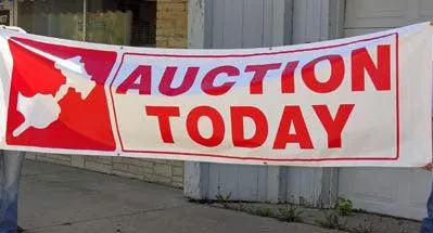 "Auction Today" - 3' x 10' Banner