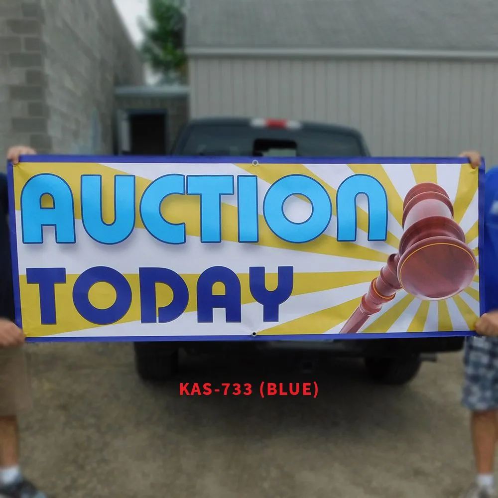 "Auction Today" - 30" x 6' Banner