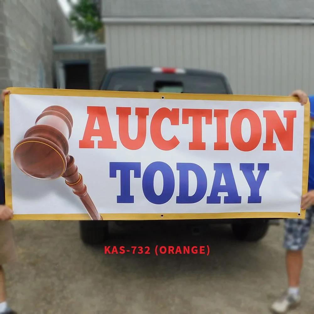 "Auction Today" - 30" x 6' Banner
