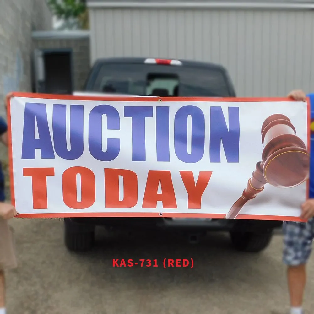 "Auction Today" - 30" x 6' Banner