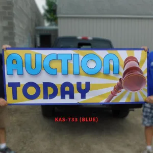 "Auction Today" - 30" x 6' Banner