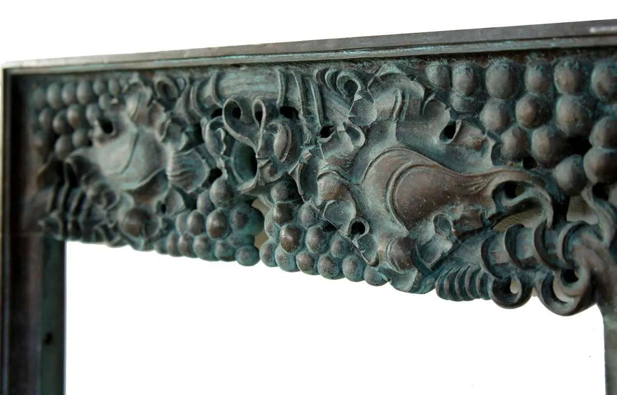 Rare Pair of American Tiffany Studios Bronze Grapevine Balustrades