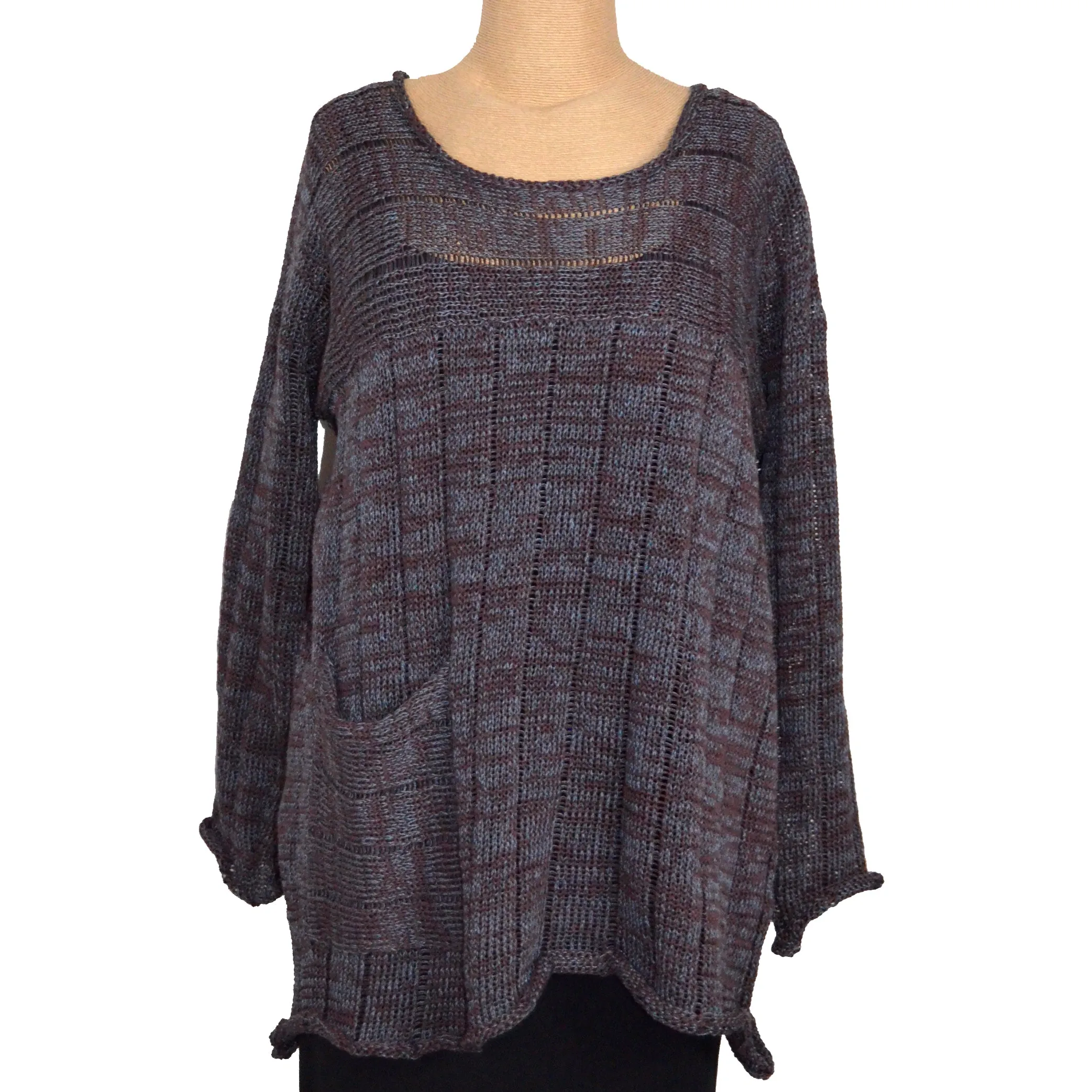 Red Thread Sweater, Felix, Brown/Denim, M