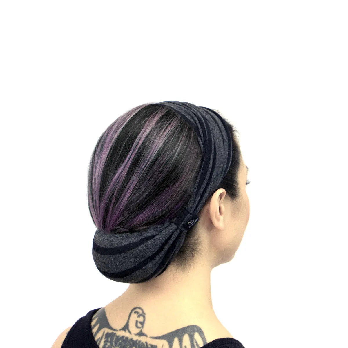 Rokaroo Headband - Grey with Black Stripes