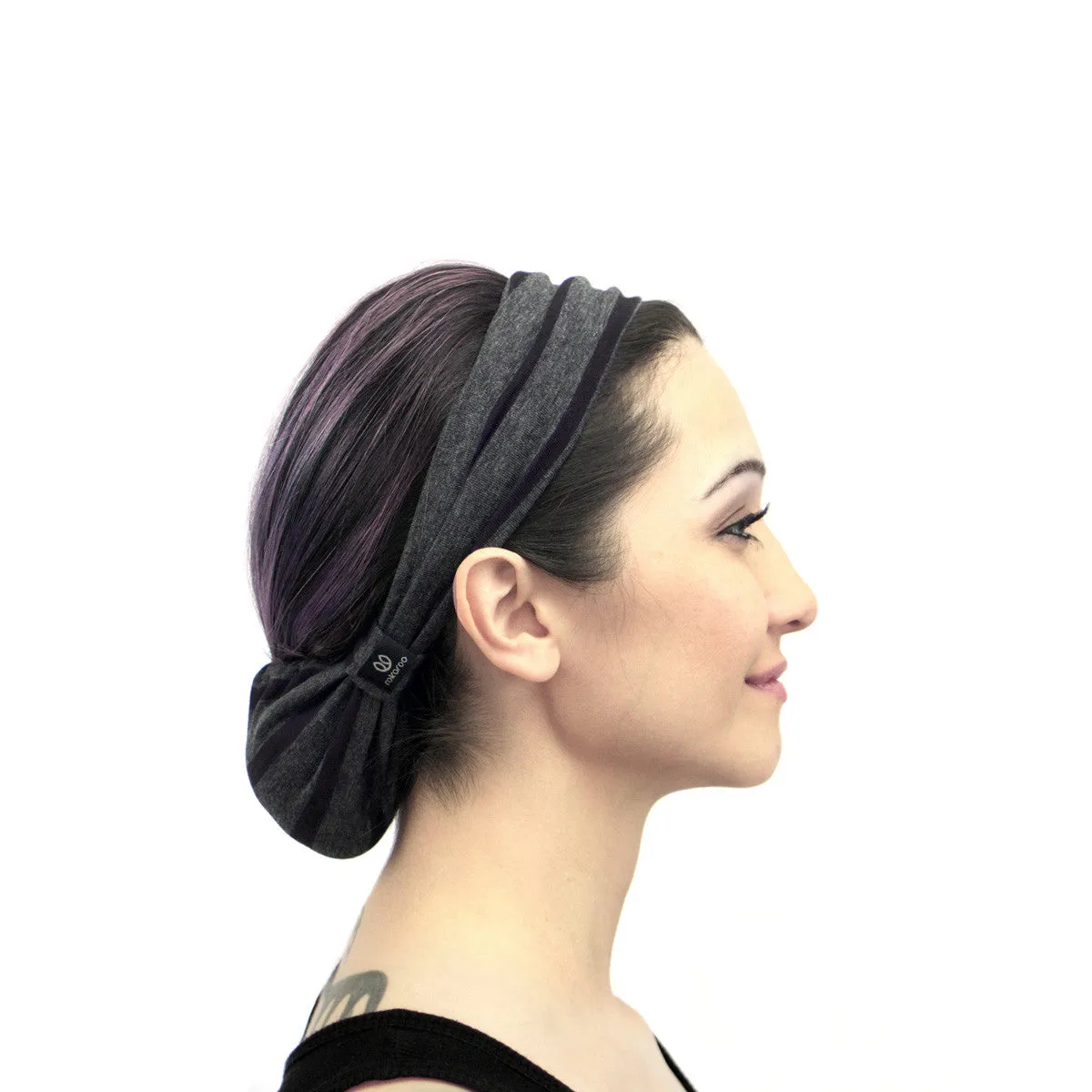 Rokaroo Headband - Grey with Black Stripes