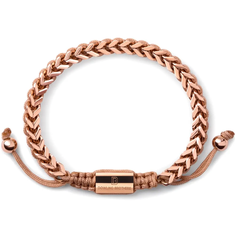 Rose Gold Woven Chain Bracelet in Rose