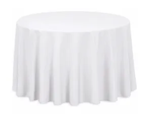 ROUND POLY LINEN - WHITE | 108"