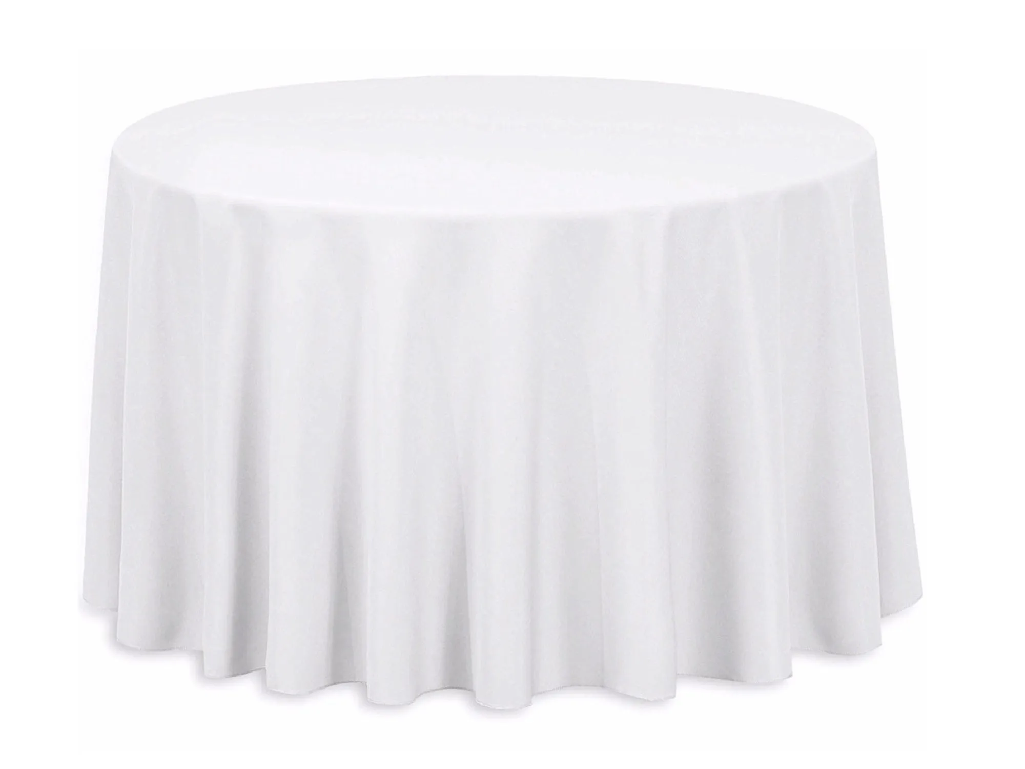 ROUND POLY LINEN - WHITE | 108"