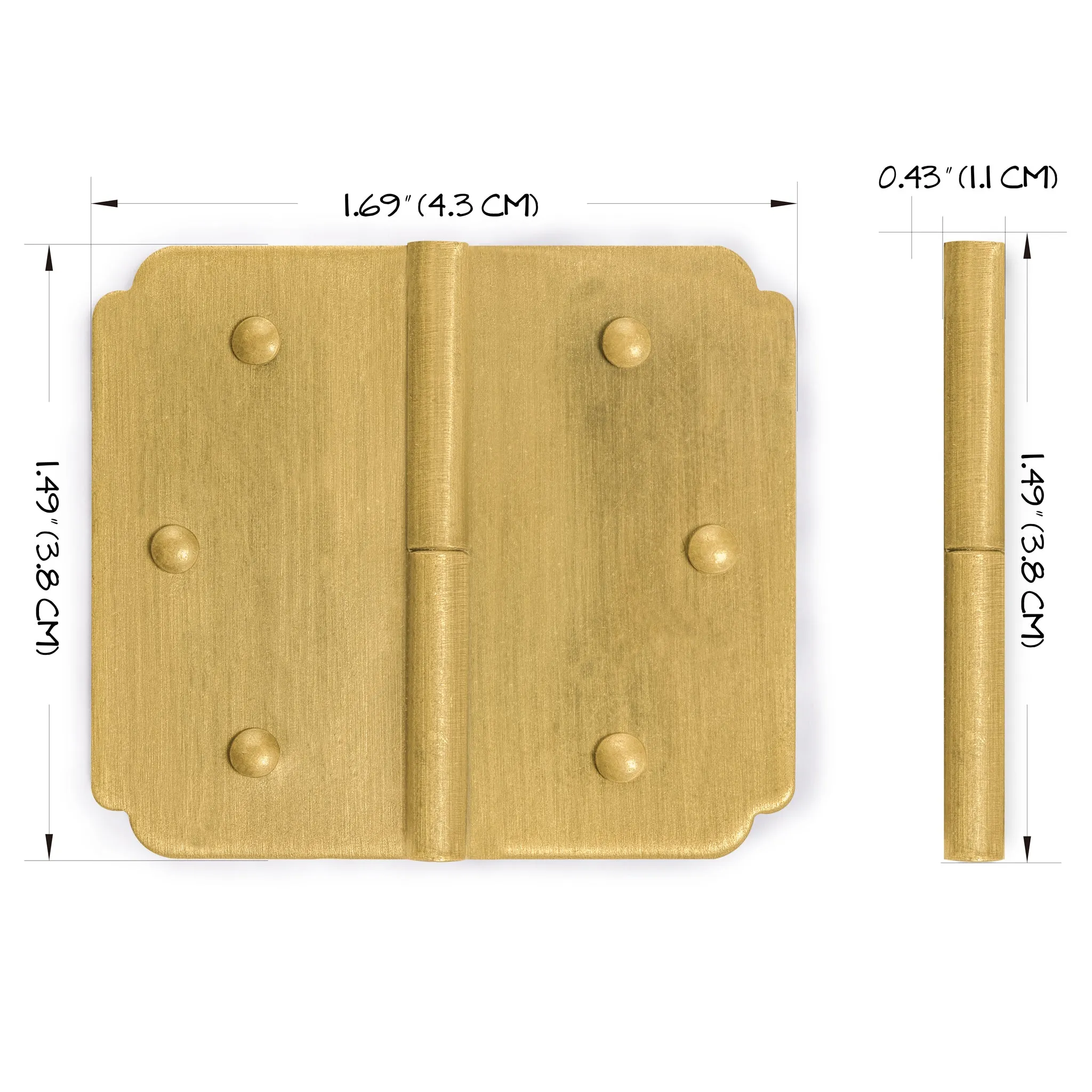 Rounded Corner Hinge 1.5" - Set of 2