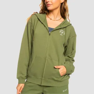 Roxy Surf Stoked Zip Hoodie Loden Green - Womens