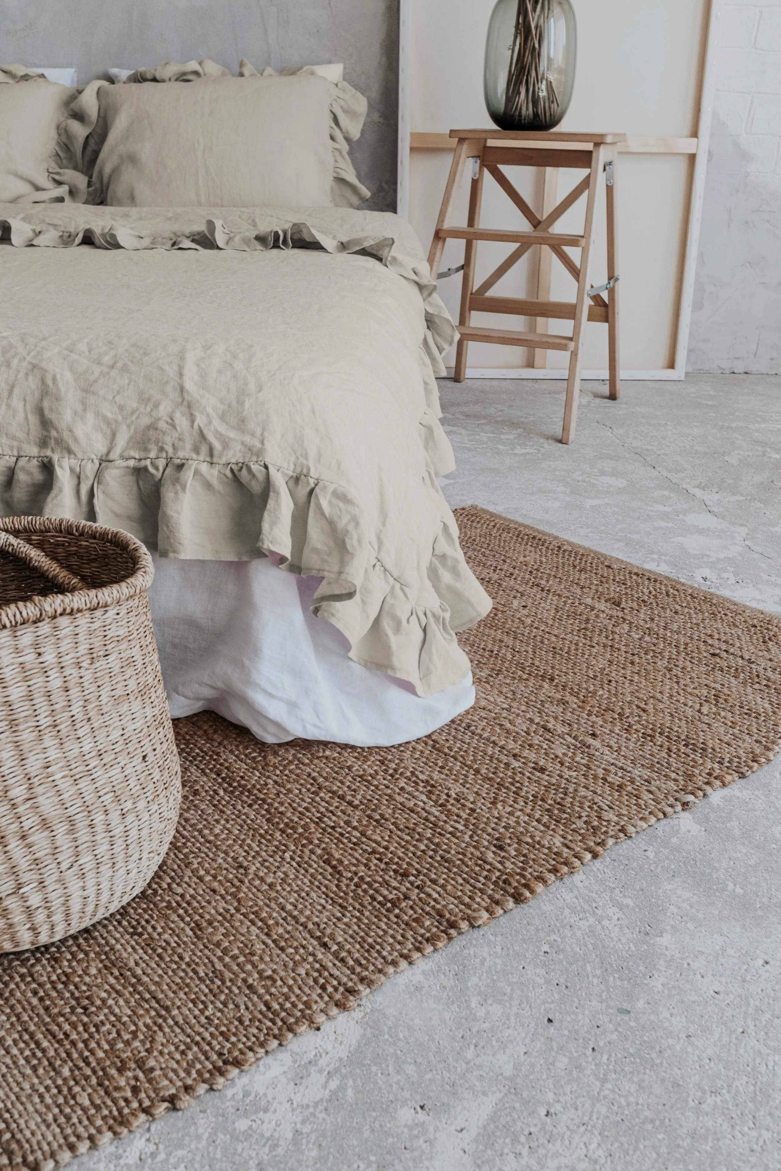 Ruffle duvet cover - natural