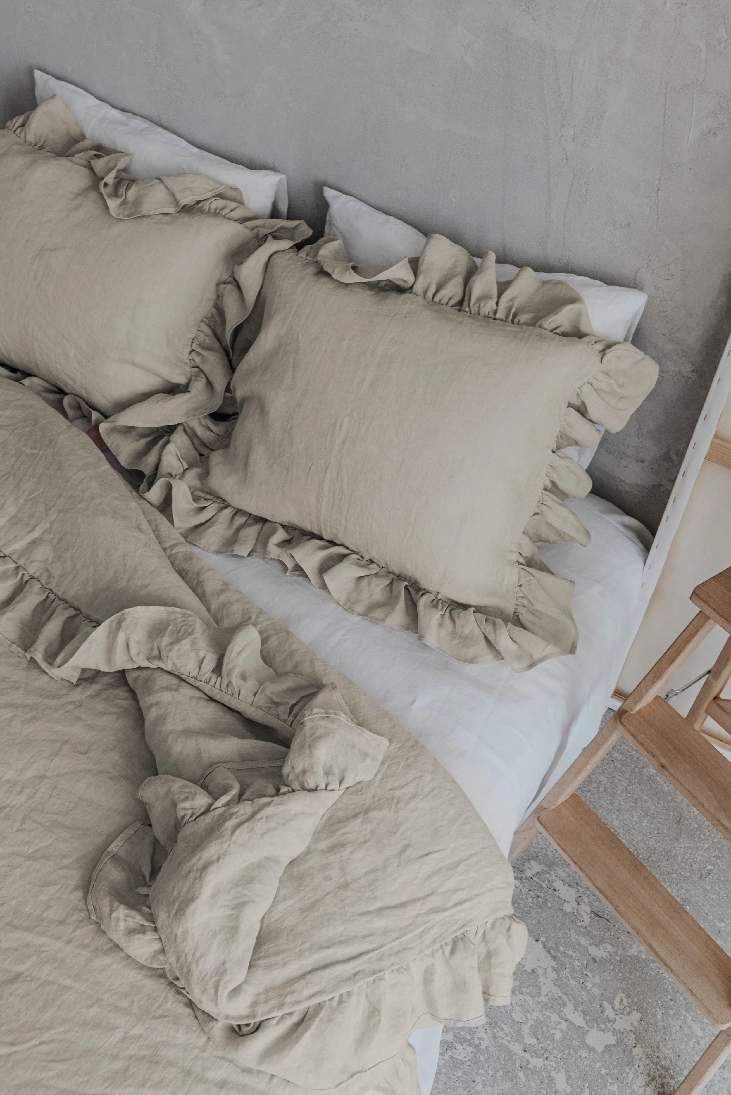 Ruffle duvet cover - natural