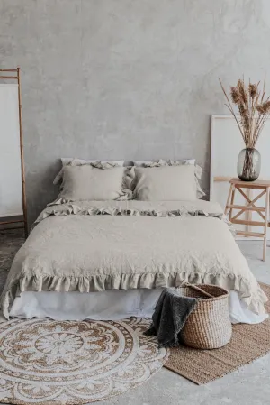 Ruffle duvet cover - natural