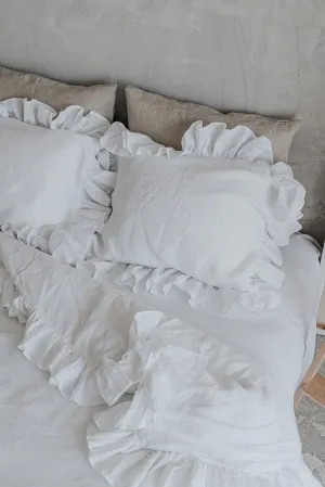 Ruffle duvet cover - white