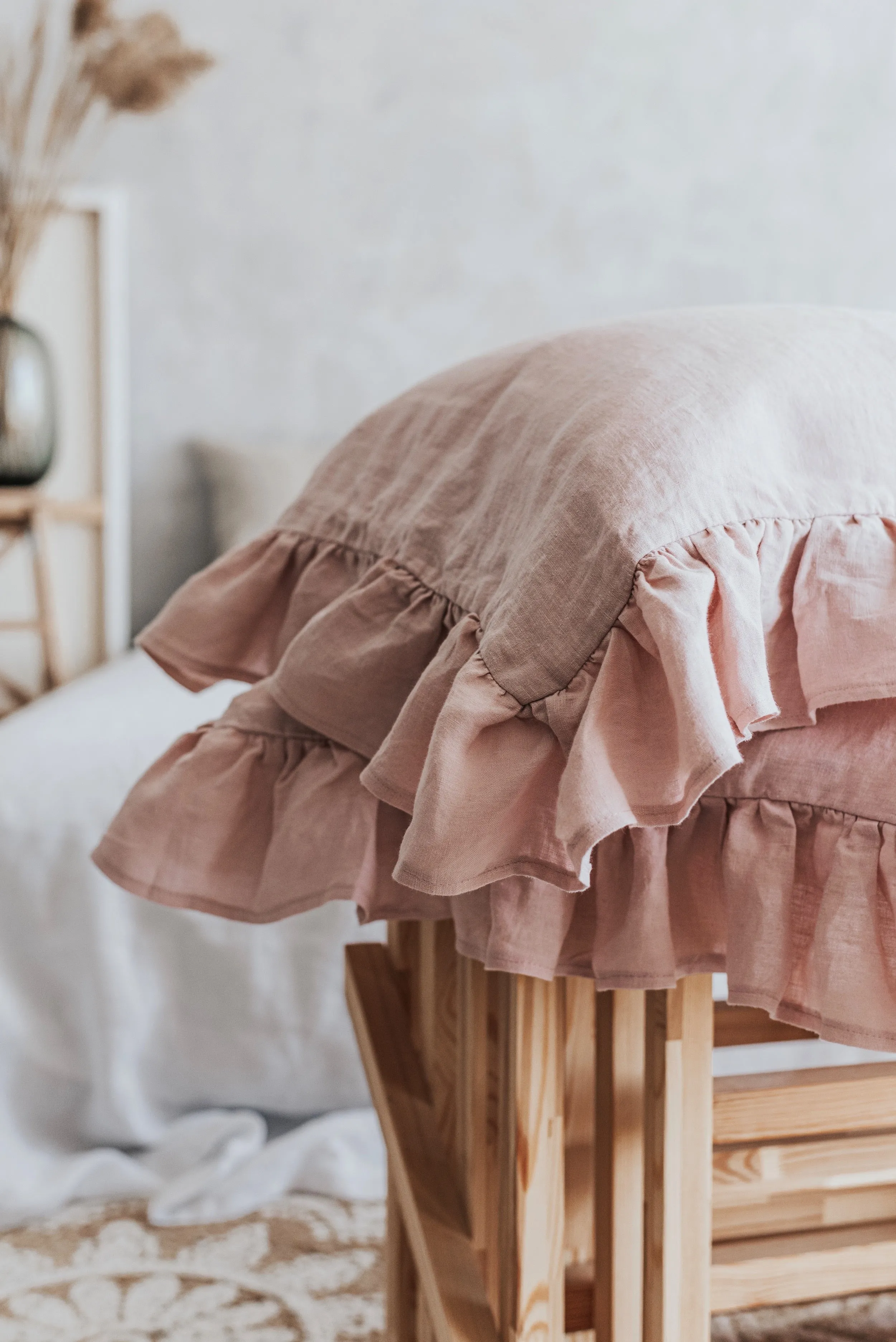 Ruffle Pillowcases Set - Pink