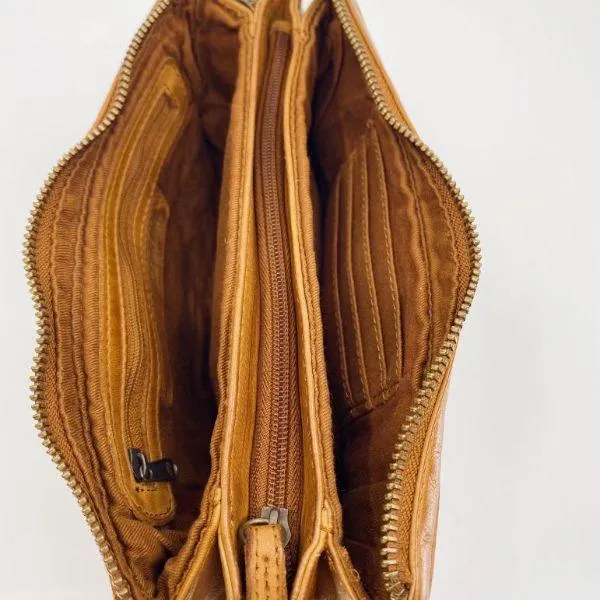 RUGGED HIDE Sadie Woven Handbag - Cognac