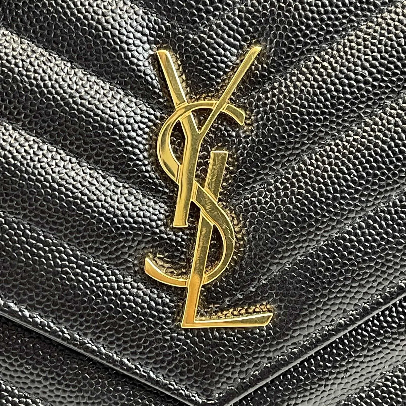 Saint Laurent - YSL Monogram Quilted Leather Black Wallet on a Chain
