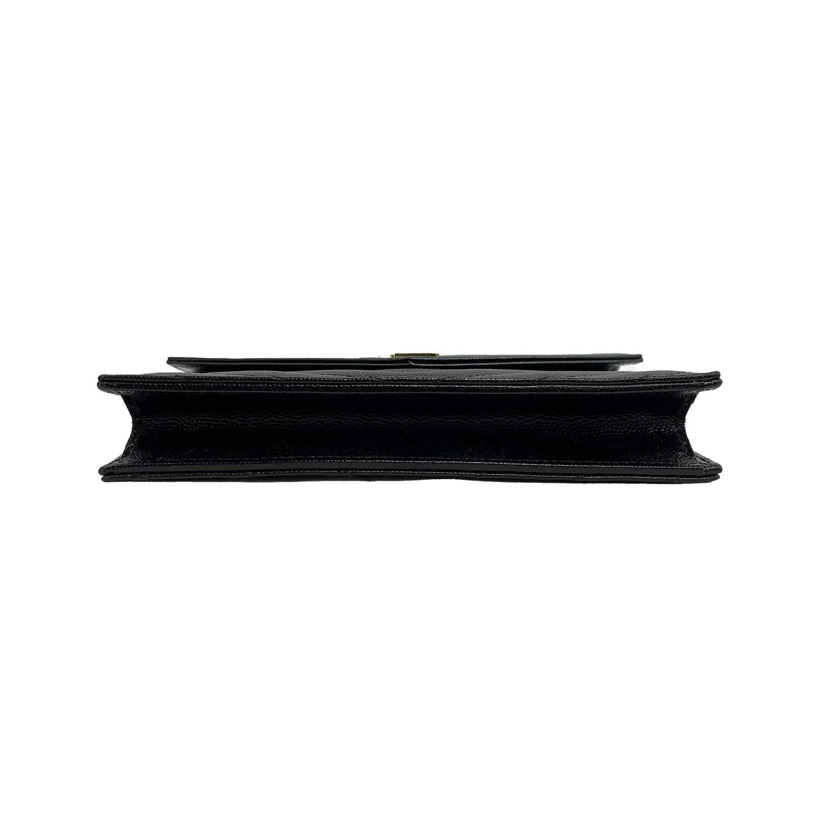 Saint Laurent - YSL Monogram Quilted Leather Black Wallet on a Chain