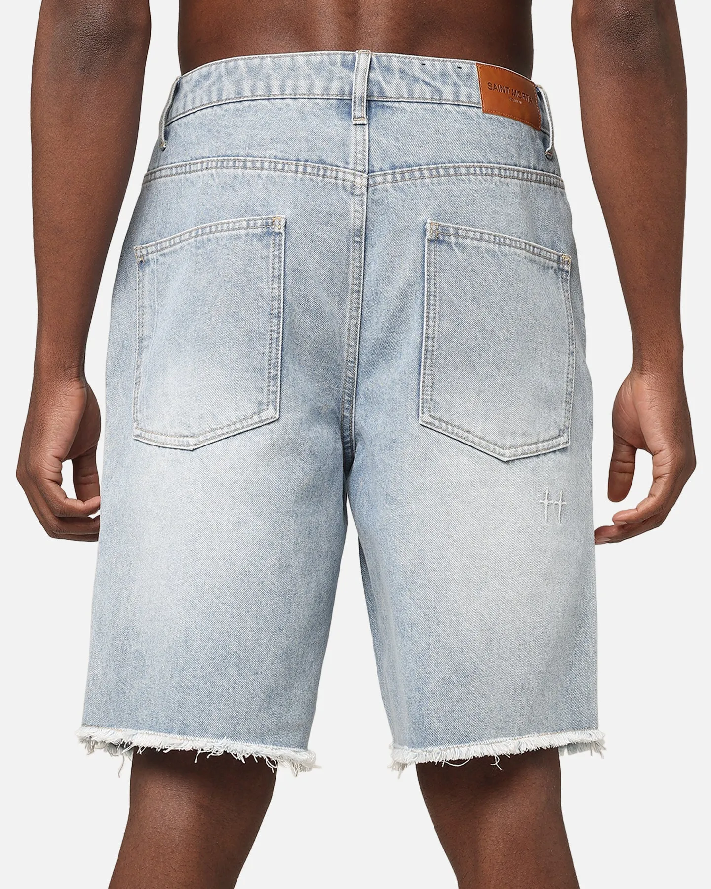 Saint Morta Baggy Denim Shorts Superwash Blue