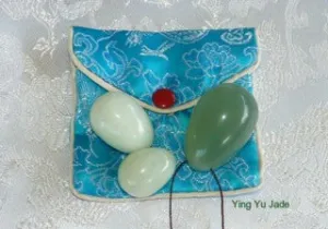 Sale-"Yin Yang" Set of 3 Jade Eggs for Kegel, Pelvic Floor Exercise-Drilled with Hole