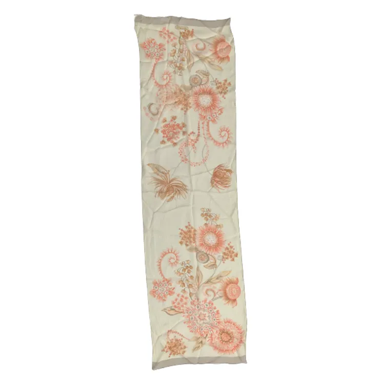 Salvatore Ferragamo Sunflower Floral Silk Scarf in Cream