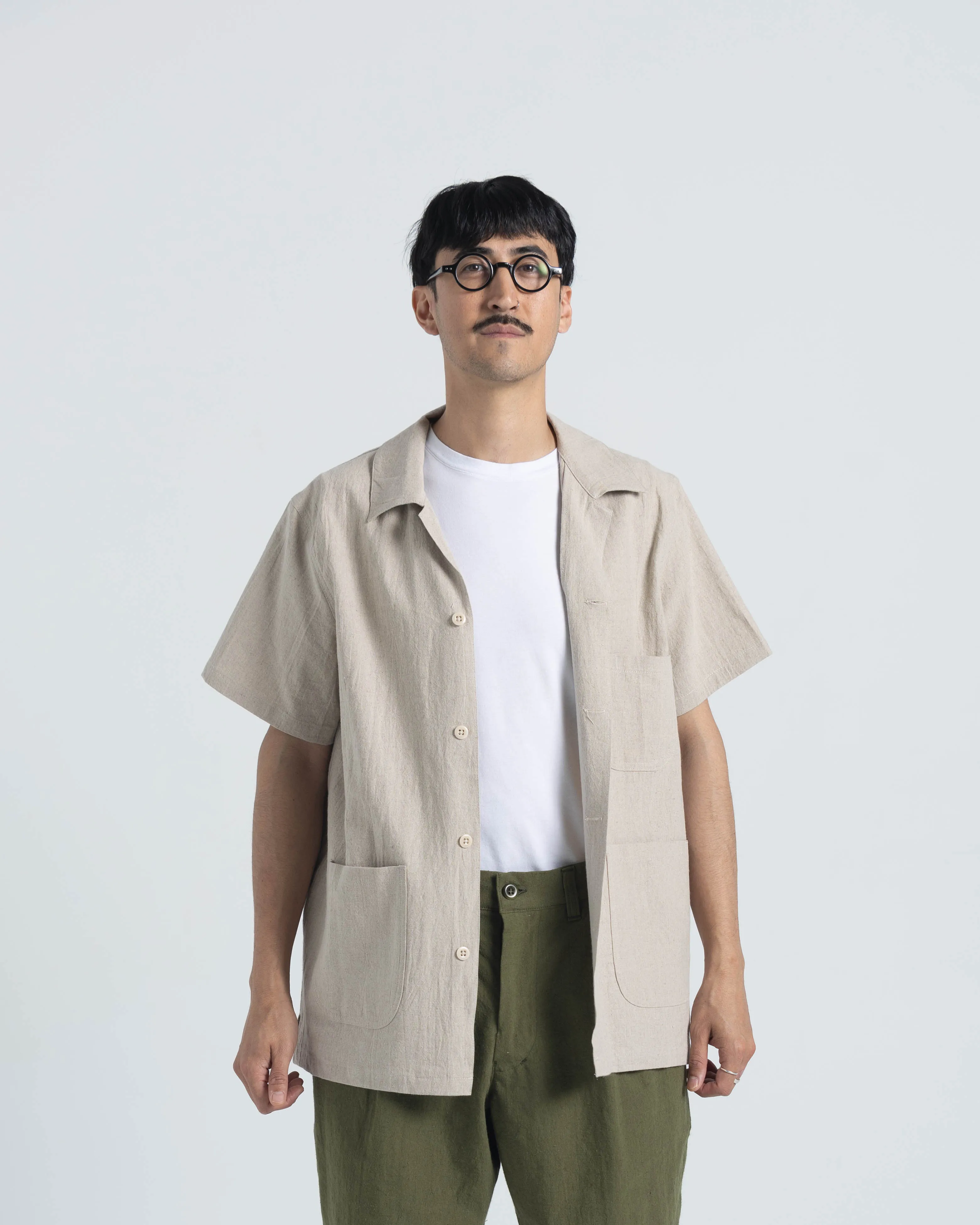 SAMPLE SALE: James SS Shirt - Natural Linen / Cotton