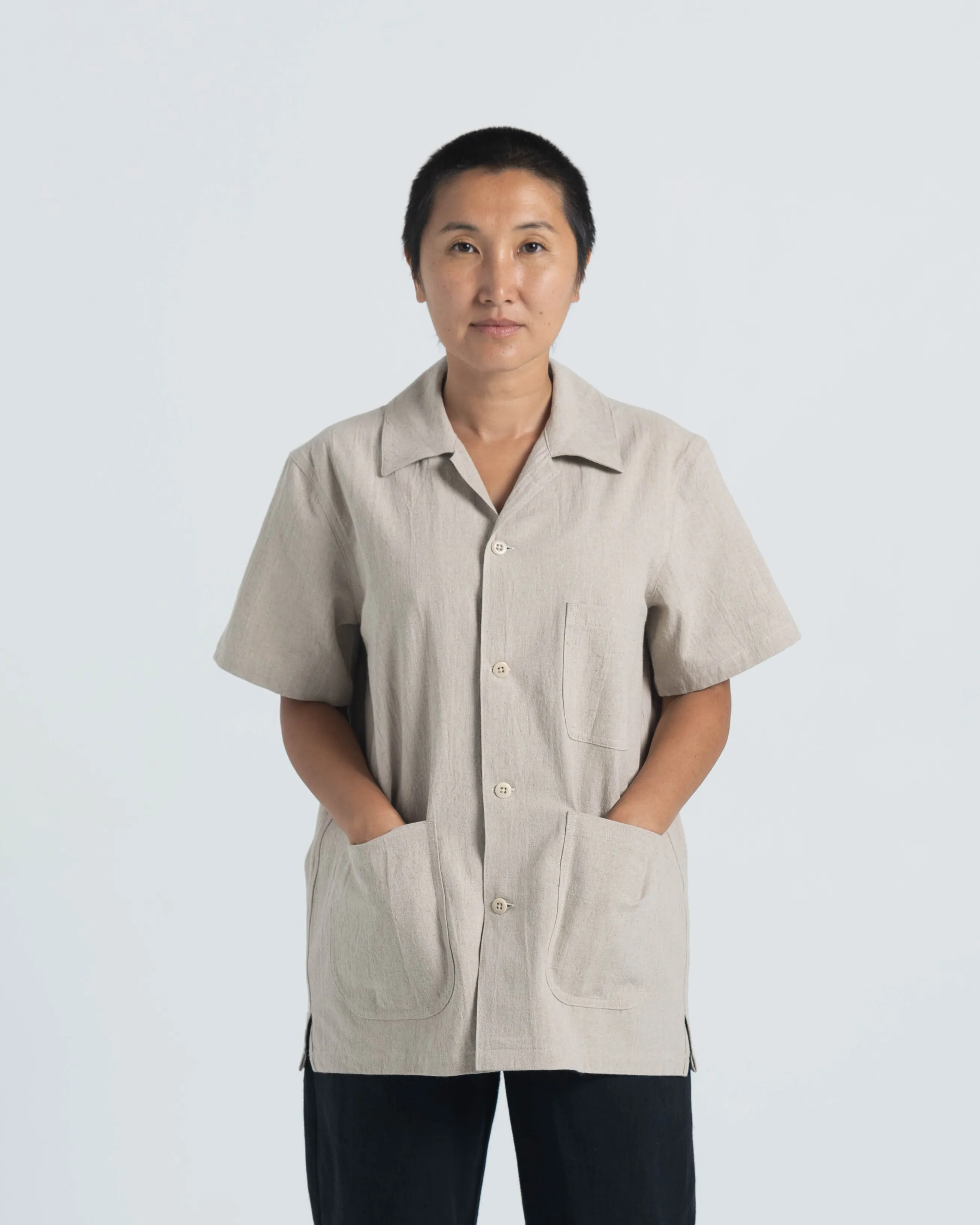 SAMPLE SALE: James SS Shirt - Natural Linen / Cotton