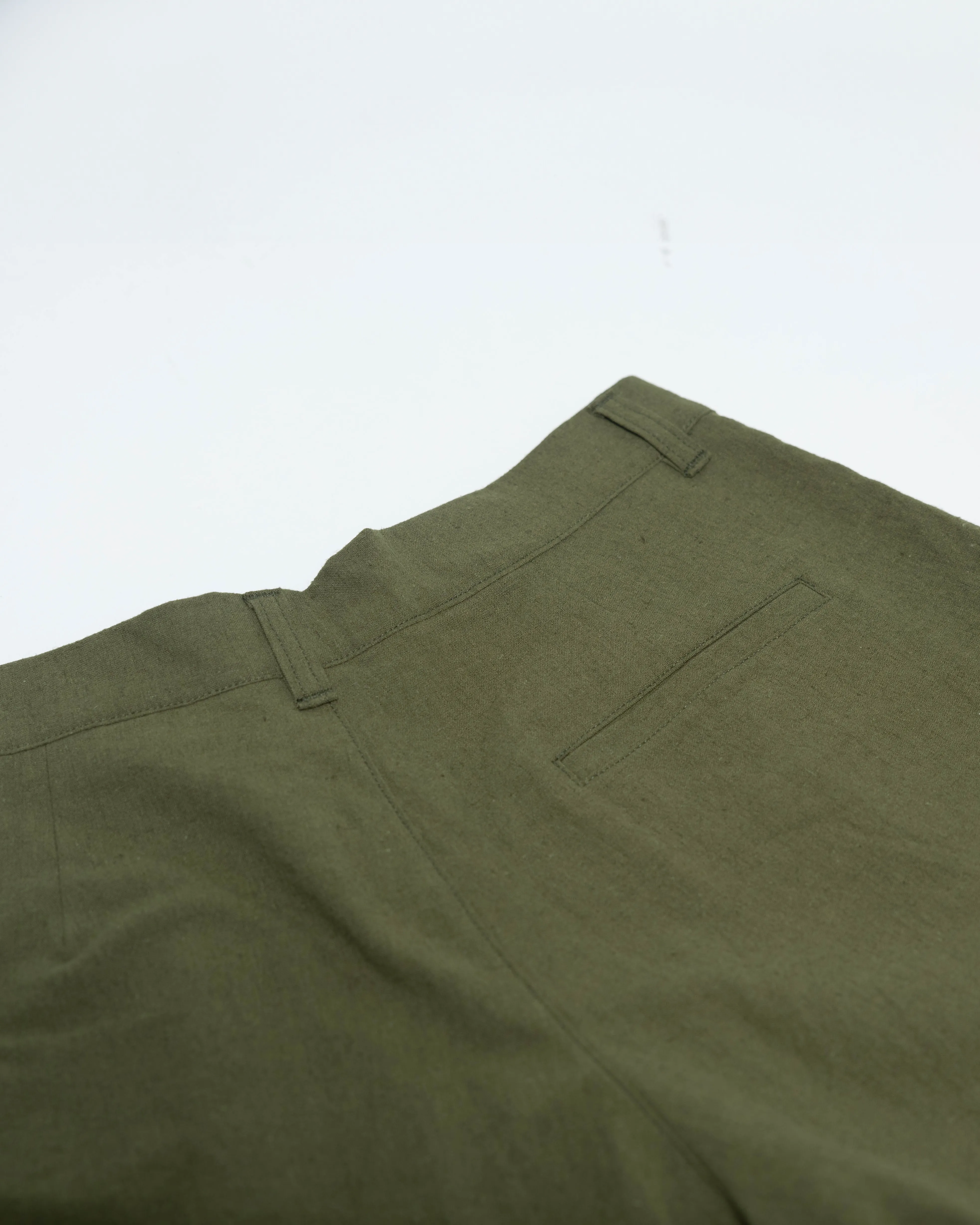 SAMPLE SALE: Pleated Shorts - OIive Cotton / Linen