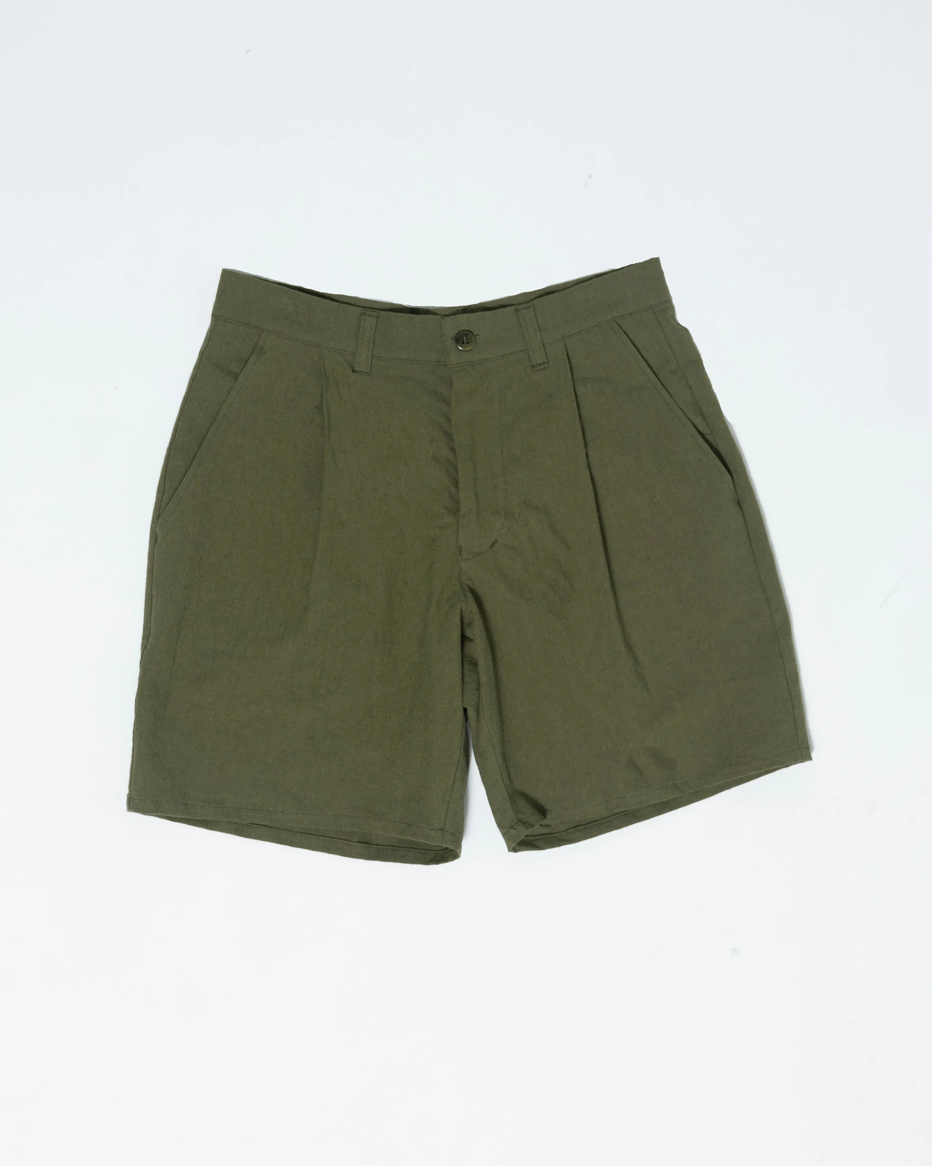 SAMPLE SALE: Pleated Shorts - OIive Cotton / Linen