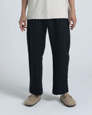 SAMPLE SALE: Pleated Trouser - Black Linen / Cotton