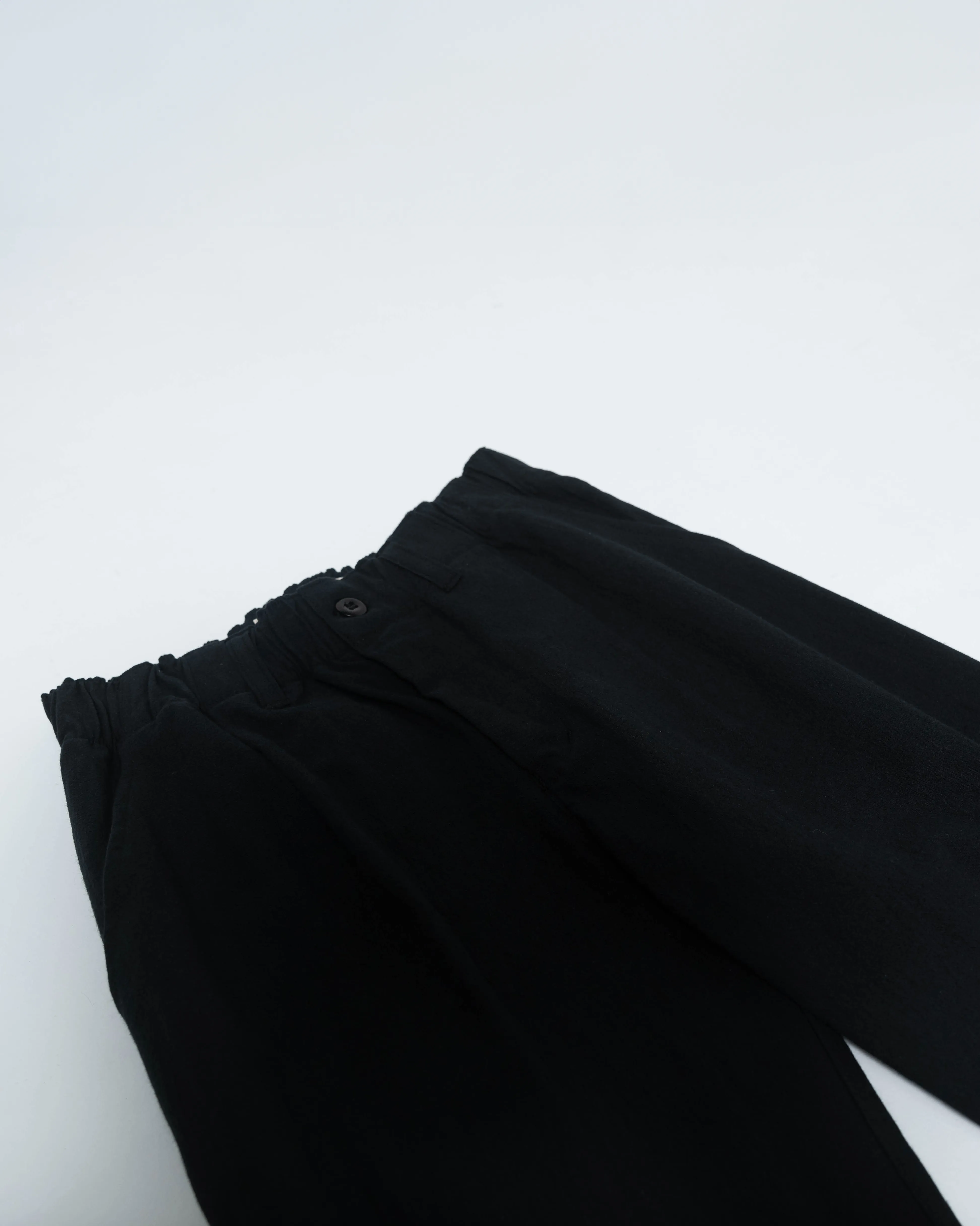 SAMPLE SALE: Pleated Trouser - Black Linen / Cotton